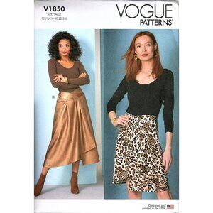 Vogue V1850 Misses 16 to 24 Asymmetrical Wrap Skirt Uncut Sewing Pattern
